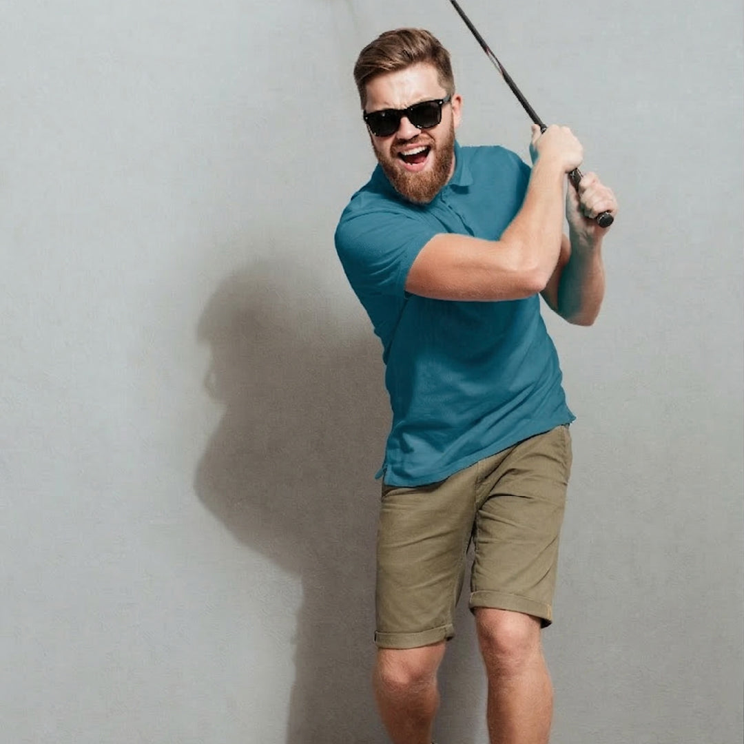 Poly Cotton 240 GSM Safari Blue Fabric – Heavy Quality T-Shirt & Uniform Material