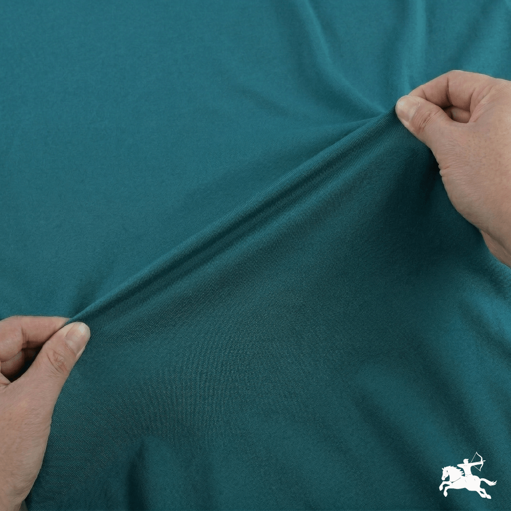 Bullsi Teal Blue Polyester Lycra Fabric 240 GSM – Premium Stretch Material