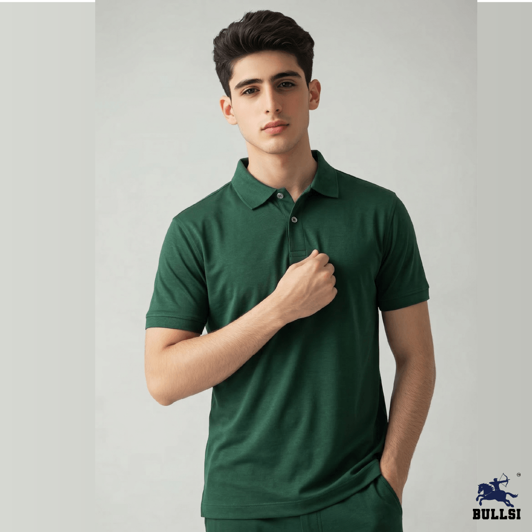 Bullsi Bamboo Cotton 200 GSM Forest Green T-Shirt – Premium Soft & Breathable Fabric
