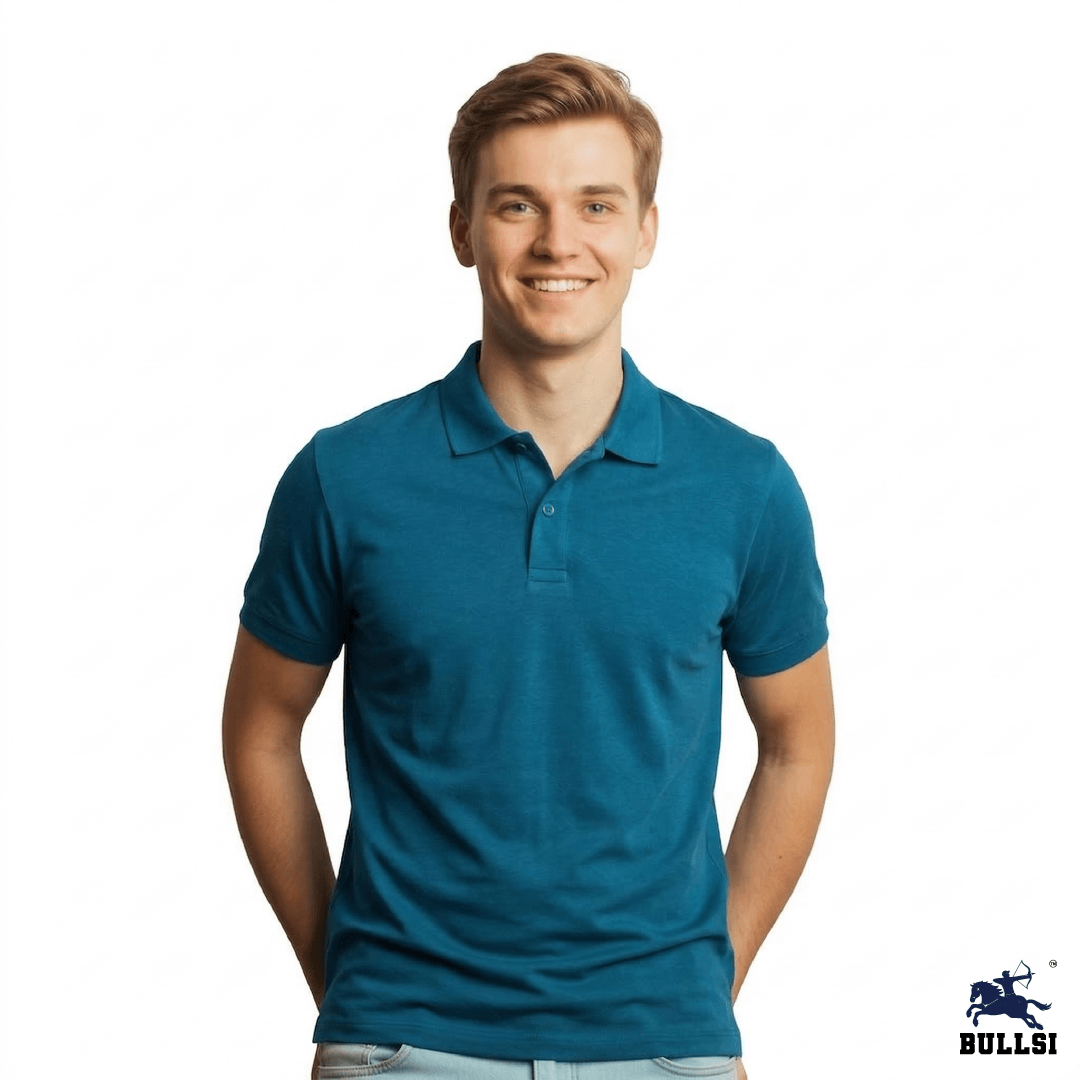 Bullsi Bamboo Cotton 200 GSM Safari Blue T-Shirt – Premium Soft & Breathable Fabric